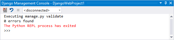 Captura de tela mostrando o resultado do comando Validate no Visual Studio.