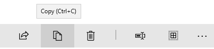 Captura de ecrã de um acelerador de teclado numa tooltip.